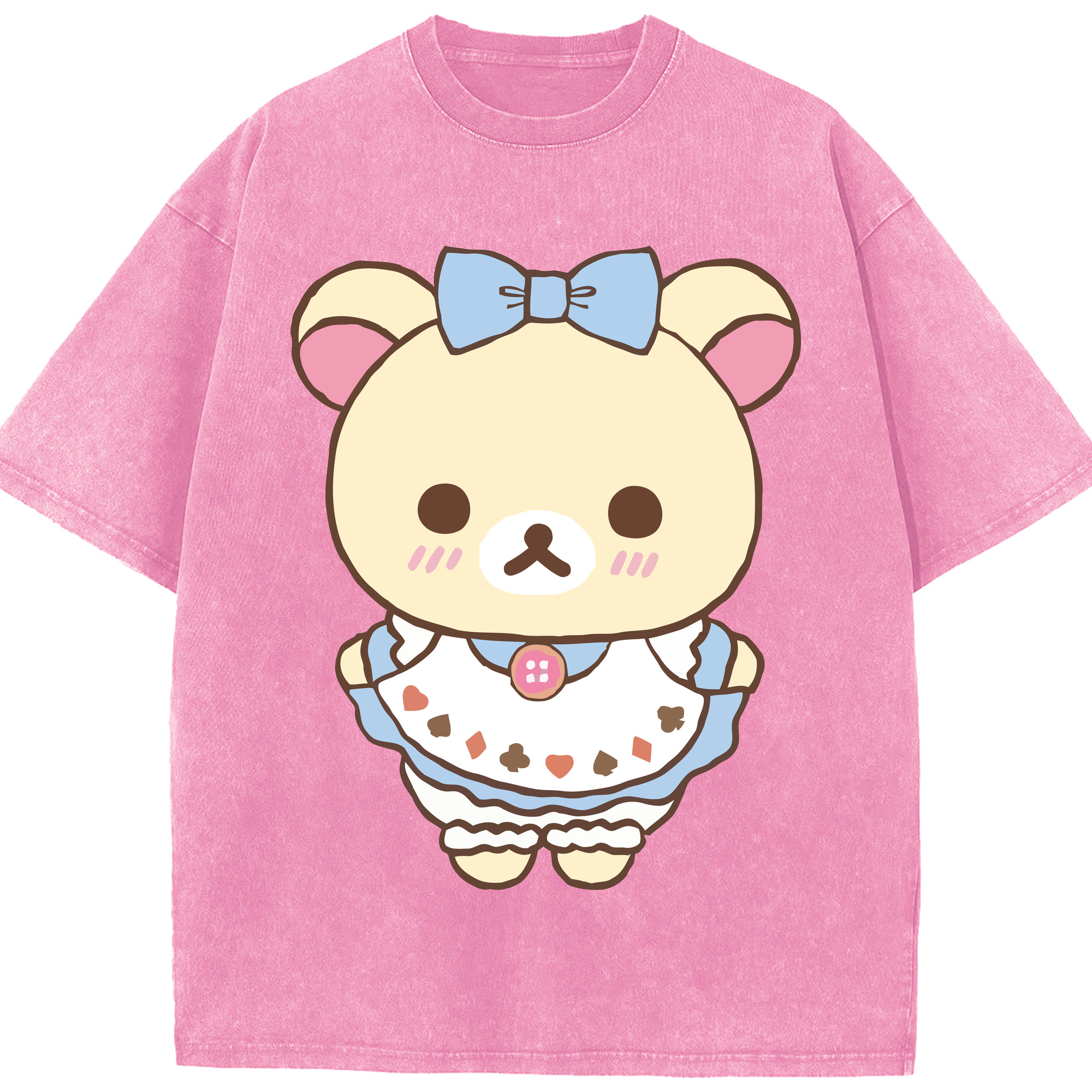 （画像用） リラックマ リラックマ キイロイトリ Rilakkuma Korilakkuma Kiiroitori 綿100% ヴィンテージ風 半袖Tシャツ（フロントプリント）